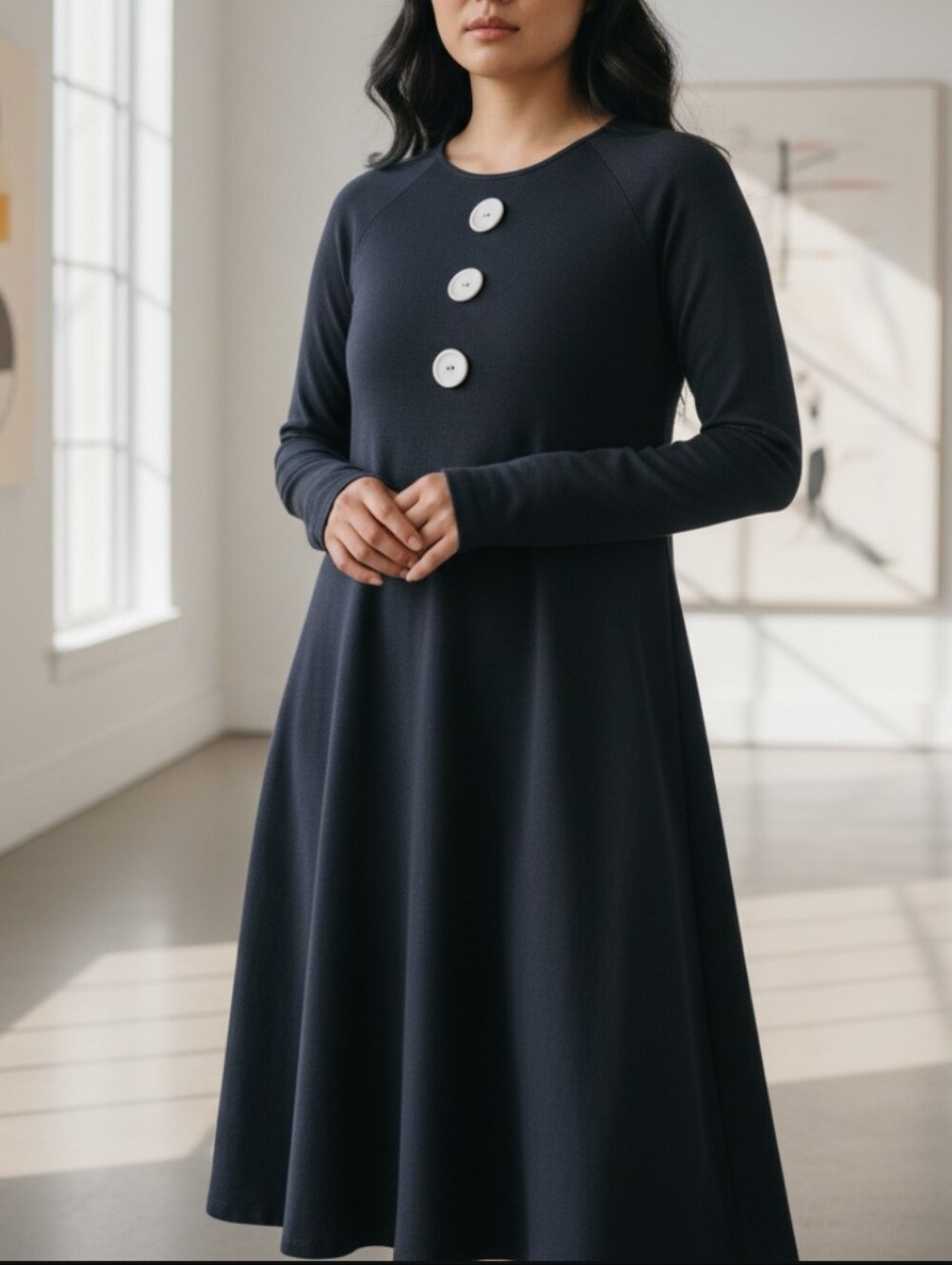 Edith Flagg Dress Womens Size Medium Black